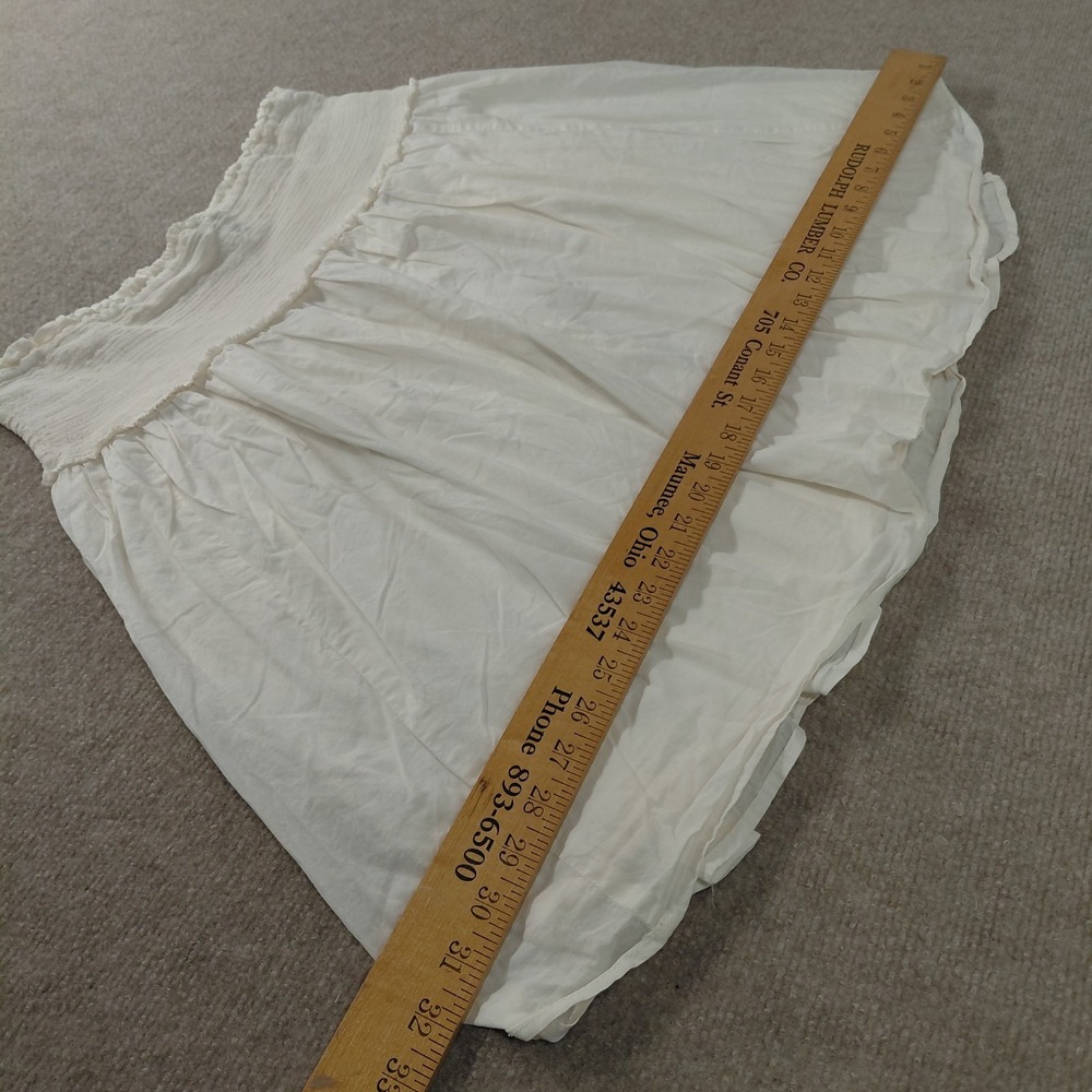 BITTEN Size 14 Cream Cotton Lined Pleated Tiered Maxi Skirt Country CottageCore - Picture 7 of 10